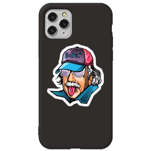 Apple iPhone 11 Pro Max Einstein Black Colored Silicone TPU Θήκη