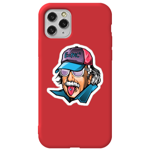 Apple iPhone 11 Pro Max Einstein Red Colored Silicone TPU Θήκη