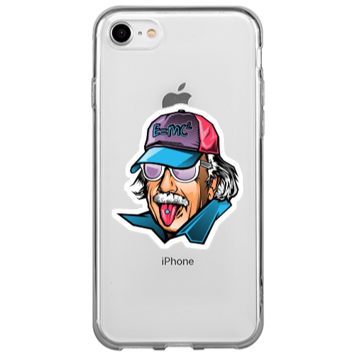 Apple iPhone 7 Einstein Transparent Silicone TPU Θήκη