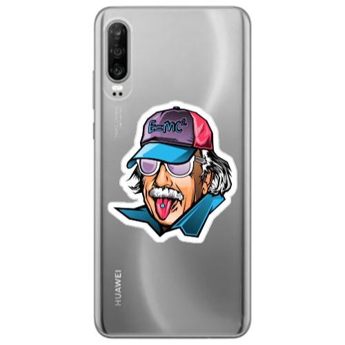 Huawei P30 Einstein Transparent Silicone TPU Θήκη