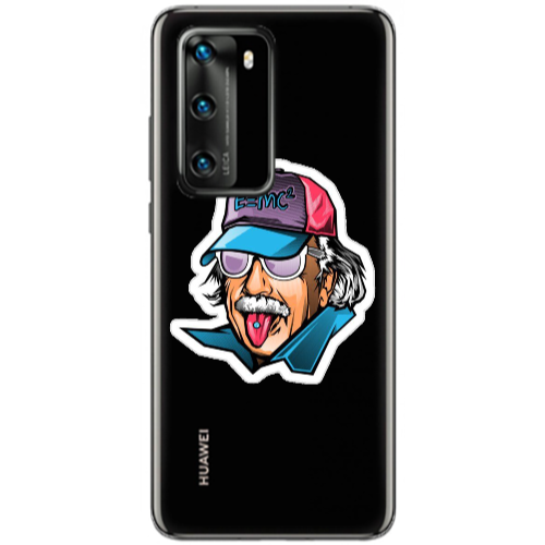 Huawei P40 Einstein Transparent Silicone TPU Θήκη