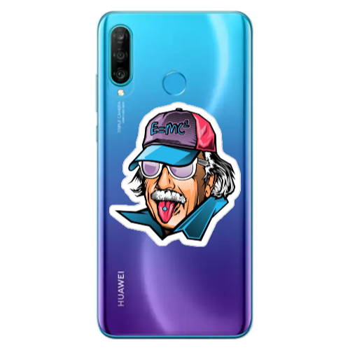 Huawei P30 Lite Einstein Transparent Silicone TPU Θήκη