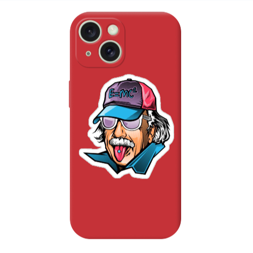 Apple iPhone 15 Einstein Red Colored Silicone TPU Θήκη