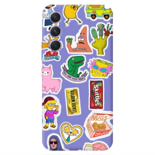 Samsung A36 best cartoons Purple Colored Silicone TPU Θήκη