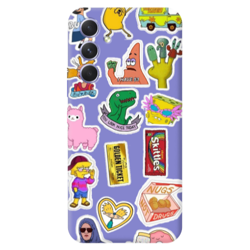 Samsung A56 best cartoons Purple Colored Silicone TPU Θήκη