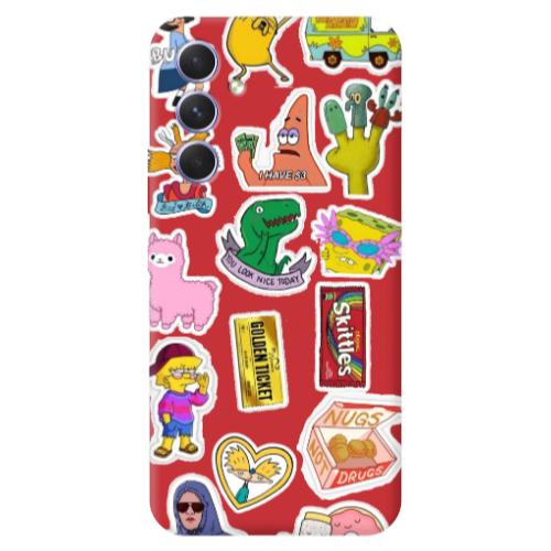 Samsung A56 best cartoons Red Colored Silicone TPU Θήκη