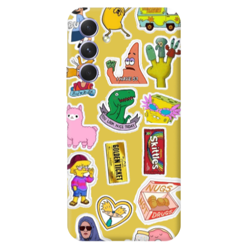 Samsung A56 best cartoons Yellow Colored Silicone TPU Θήκη