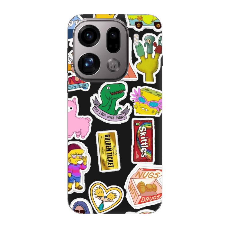 Oppo Find X9 Pro best cartoons Black Colored Silicone TPU Θήκη
