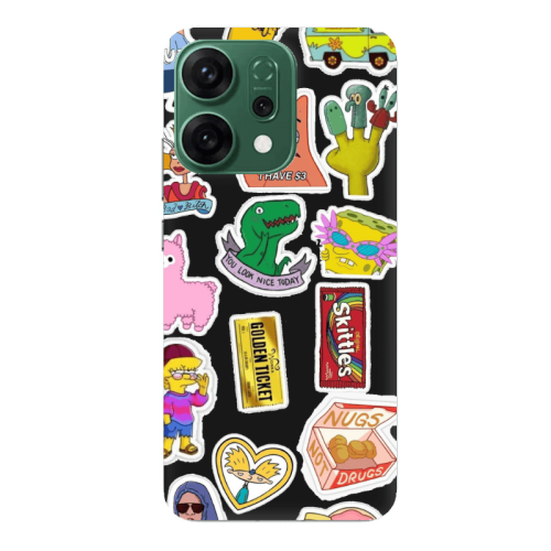 Oppo RENO 14 best cartoons Black Colored Silicone TPU Θήκη