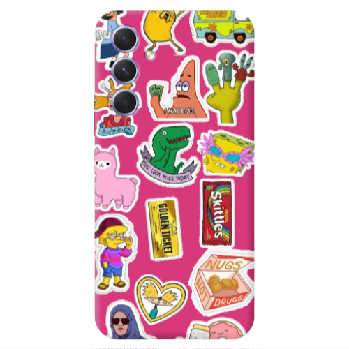 Samsung A54 best cartoons Fuchsia Colored Silicone TPU Θήκη