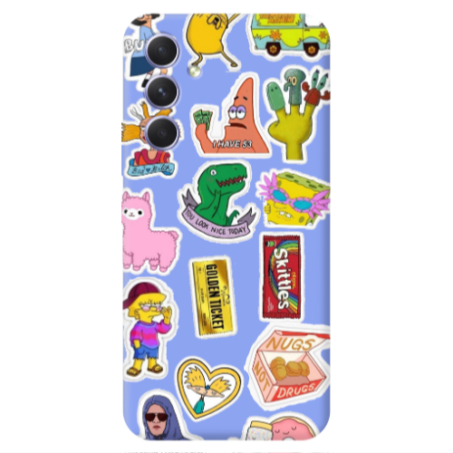 Samsung A54 best cartoons Light Purple Colored Silicone TPU Θήκη