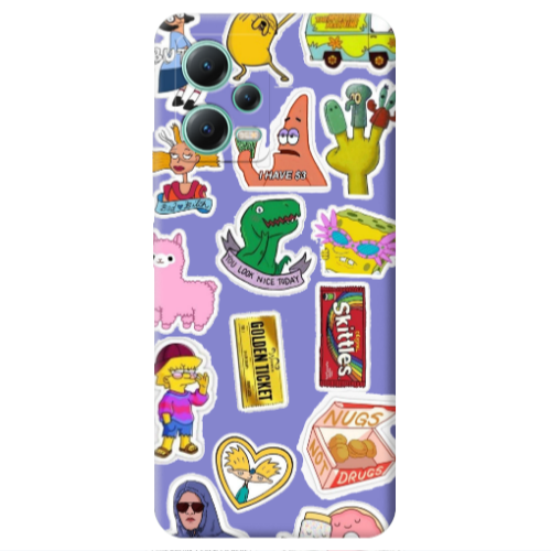 Xiaomi Redmi Note 12 Pro 5G best cartoons Purple Colored Silicone TPU Θήκη