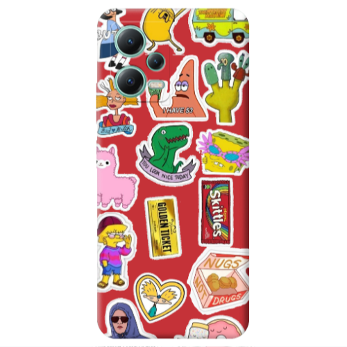 Xiaomi Redmi Note 12 Pro 5G best cartoons Red Colored Silicone TPU Θήκη