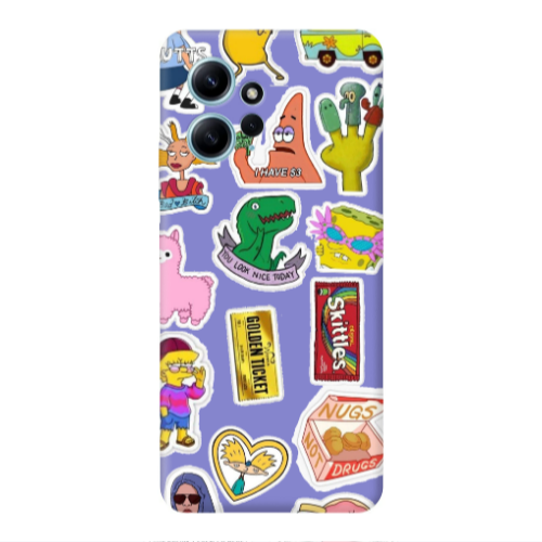 Xiaomi Redmi Note 12 4G best cartoons Purple Colored Silicone TPU Θήκη