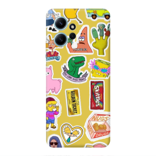 Xiaomi Redmi Note 12 4G best cartoons Yellow Colored Silicone TPU Θήκη