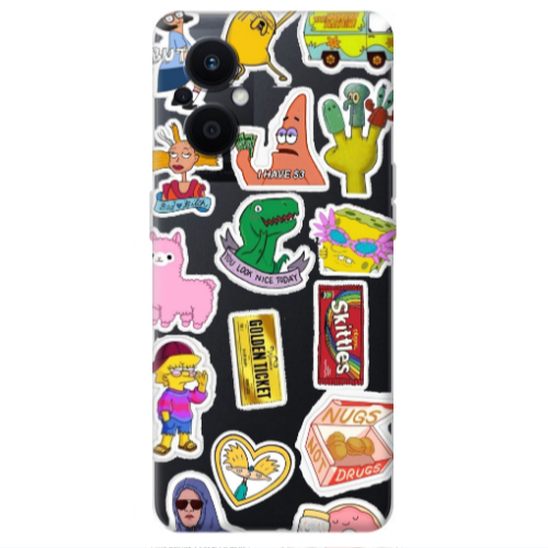 Oppo Reno 7 Lite best cartoons Transparent Silicone TPU Θήκη