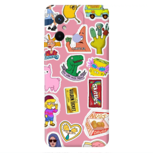 Xiaomi Redmi 12C best cartoons Pink Colored Silicone TPU Θήκη