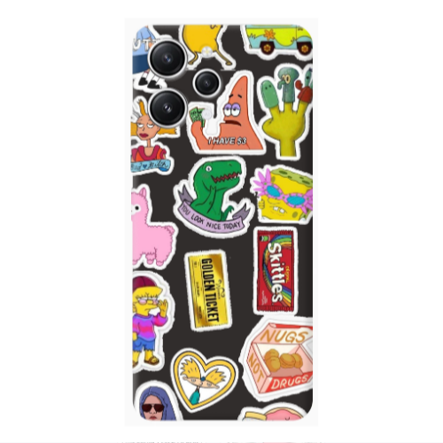 Xiaomi Redmi 12 best cartoons Black Colored Silicone TPU Θήκη