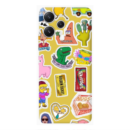 Xiaomi Redmi 12 best cartoons Yellow Colored Silicone TPU Θήκη