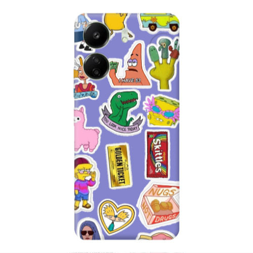 Xiaomi Redmi 13C best cartoons Purple Colored Silicone TPU Θήκη