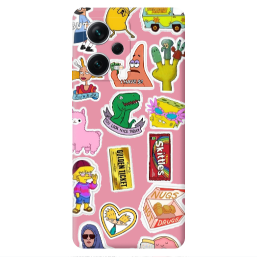 Xiaomi Poco X5 best cartoons Pink Colored Silicone TPU Θήκη