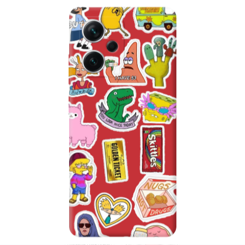 Xiaomi Poco X5 best cartoons Red Colored Silicone TPU Θήκη