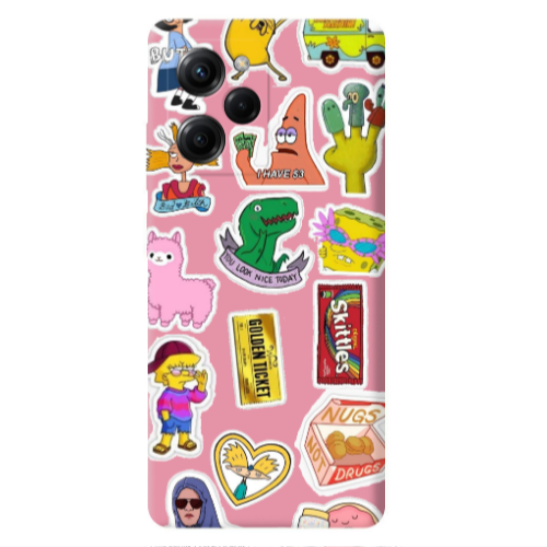 Xiaomi Poco X5 Pro best cartoons Pink Colored Silicone TPU Θήκη