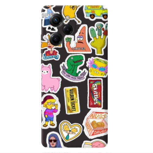 Xiaomi Poco X5 Pro best cartoons Black Colored Silicone TPU Θήκη