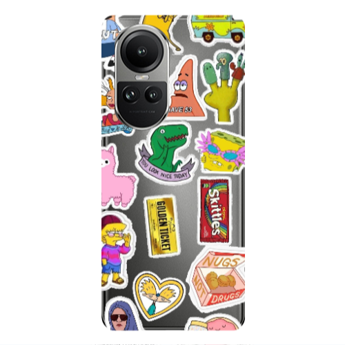 Oppo Reno10 5G best cartoons Transparent Silicone TPU Θήκη