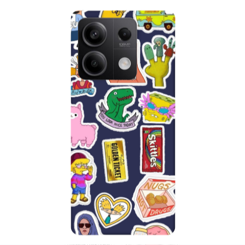 Xiaomi Redmi Note 13 5G best cartoons Dark blue Colored Silicone TPU Θήκη