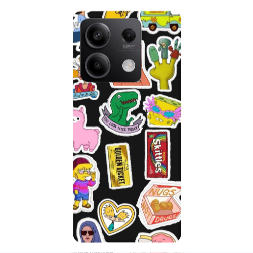 Xiaomi Redmi Note 13 5G best cartoons Black Colored Silicone TPU Θήκη