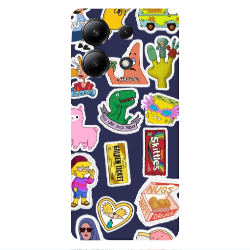 Xiaomi Redmi Note 13 4G best cartoons Dark blue Colored Silicone TPU Θήκη