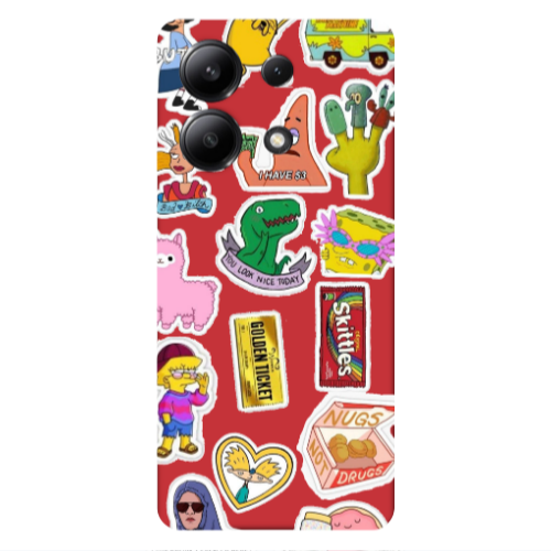 Xiaomi Redmi Note 13 4G best cartoons Red Colored Silicone TPU Θήκη