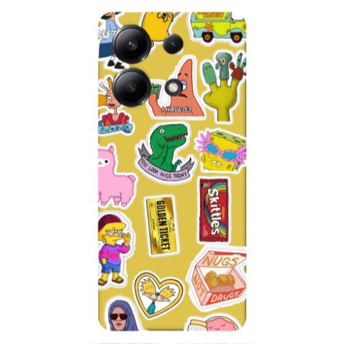 Xiaomi Redmi Note 13 4G best cartoons Yellow Colored Silicone TPU Θήκη