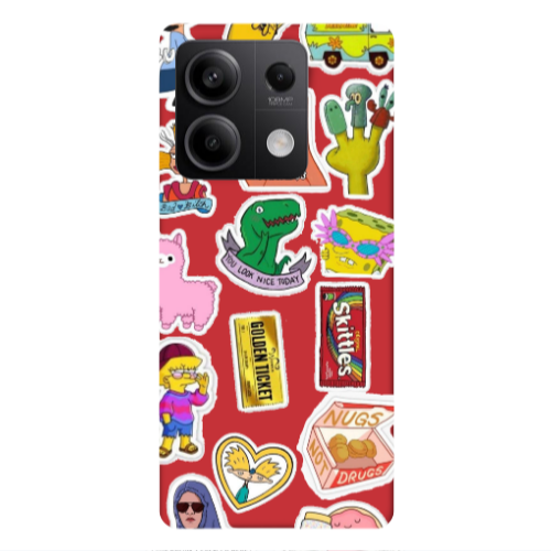 Xiaomi Redmi Note 13Pro 5G best cartoons Red Colored Silicone TPU Θήκη