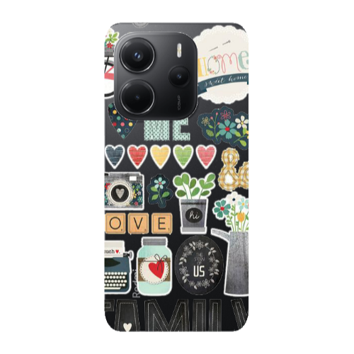 Xiaomi Redmi Note 14 Family love home Transparent Silicone TPU Θήκη