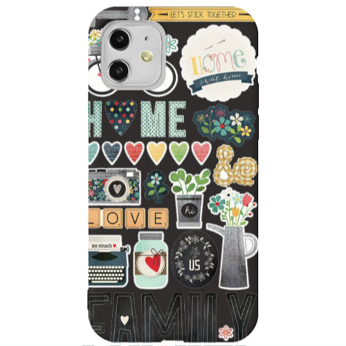 Apple iPhone 11  Family love home Black Colored Silicone TPU Θήκη