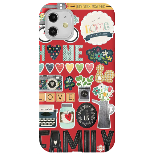 Apple iPhone 11  Family love home Red Colored Silicone TPU Θήκη