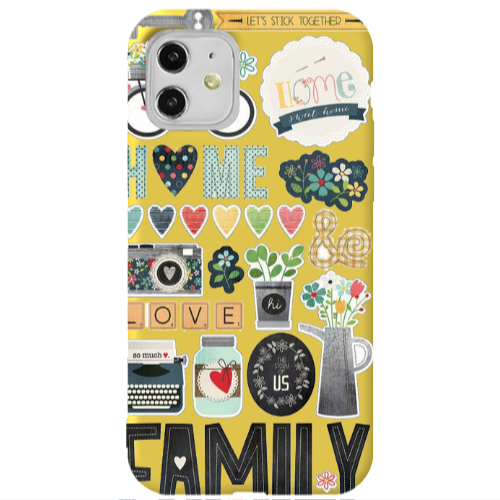 Apple iPhone 11  Family love home Yellow Colored Silicone TPU Θήκη