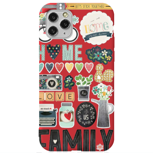 Apple iPhone 11 Pro Family love home Red Colored Silicone TPU Θήκη