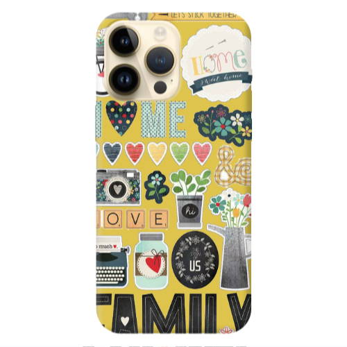 Apple iPhone 13 Pro Max Family love home Yellow Colored Silicone TPU Θήκη