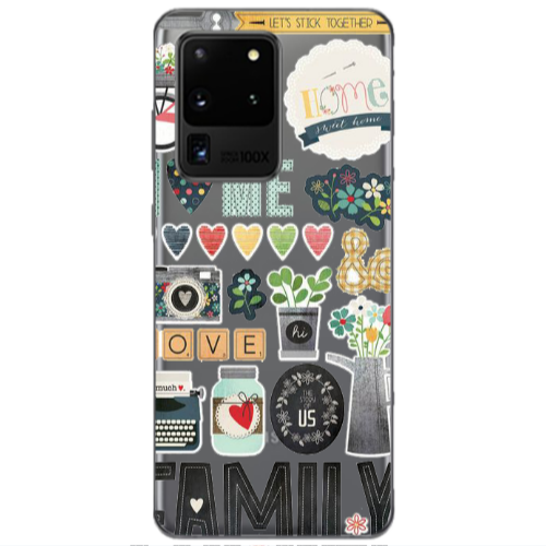 Samsung S20 Ultra Family love home Transparent Silicone TPU Θήκη