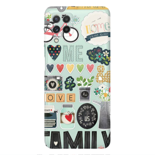 Samsung A22 4G Family love home Transparent Silicone TPU Θήκη