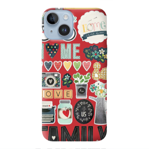 Apple iPhone 14 Plus Family love home Red Colored Silicone TPU Θήκη