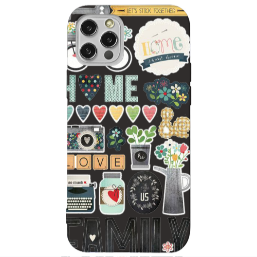 Apple iPhone 13 Pro Family love home Black Colored Silicone TPU Θήκη