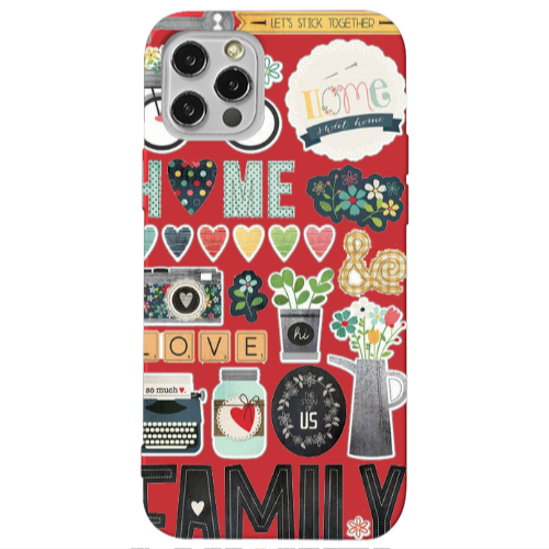 Apple iPhone 13 Pro Family love home Red Colored Silicone TPU Θήκη