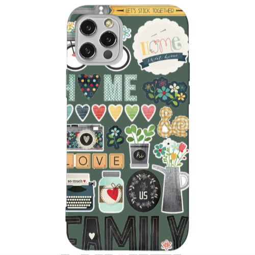 Apple iPhone 13 Pro Family love home Dark Green Colored Silicone TPU Θήκη