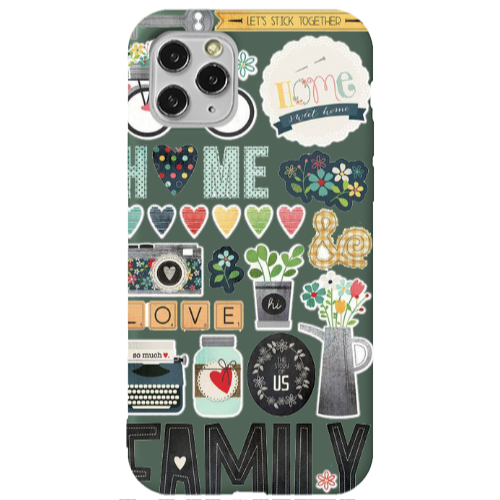 Apple iPhone 11 Pro Max Family love home Dark Green Colored Silicone TPU Θήκη