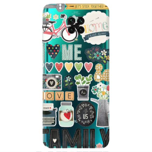 Xiaomi Redmi Note 9S Family love home Transparent Silicone TPU Θήκη