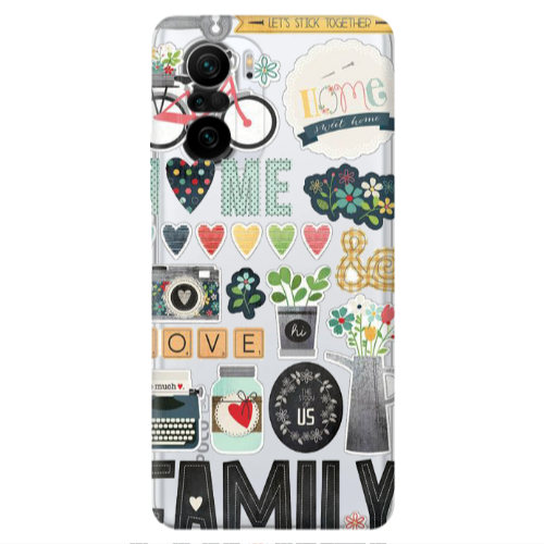 Xiaomi Poco F3 Family love home Transparent Silicone TPU Θήκη
